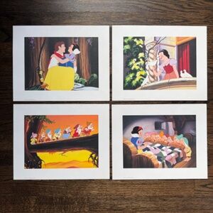 Disney Snow White and the Seven Dwarfs Lithograph Portfolio (x4 Prints) | NWOT